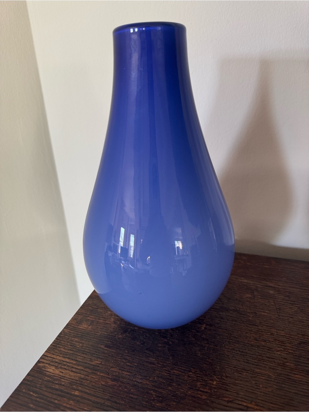 Crate&Barrel Glossy Royal Blue Glass Vase